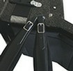 Black Leather "Professional" Accordion Shoulder Straps